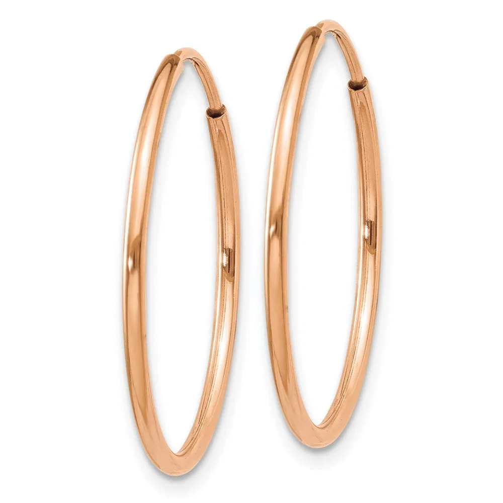 14KT Rose Gold 22X1.2MM Hoop Earrings