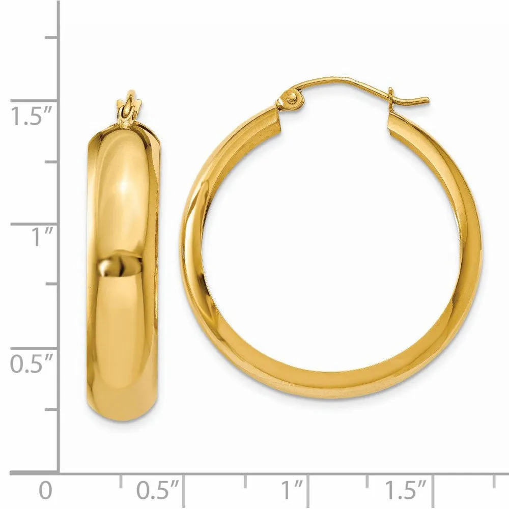 14KT Yellow Gold 18X6.75MM Hoop Earrings