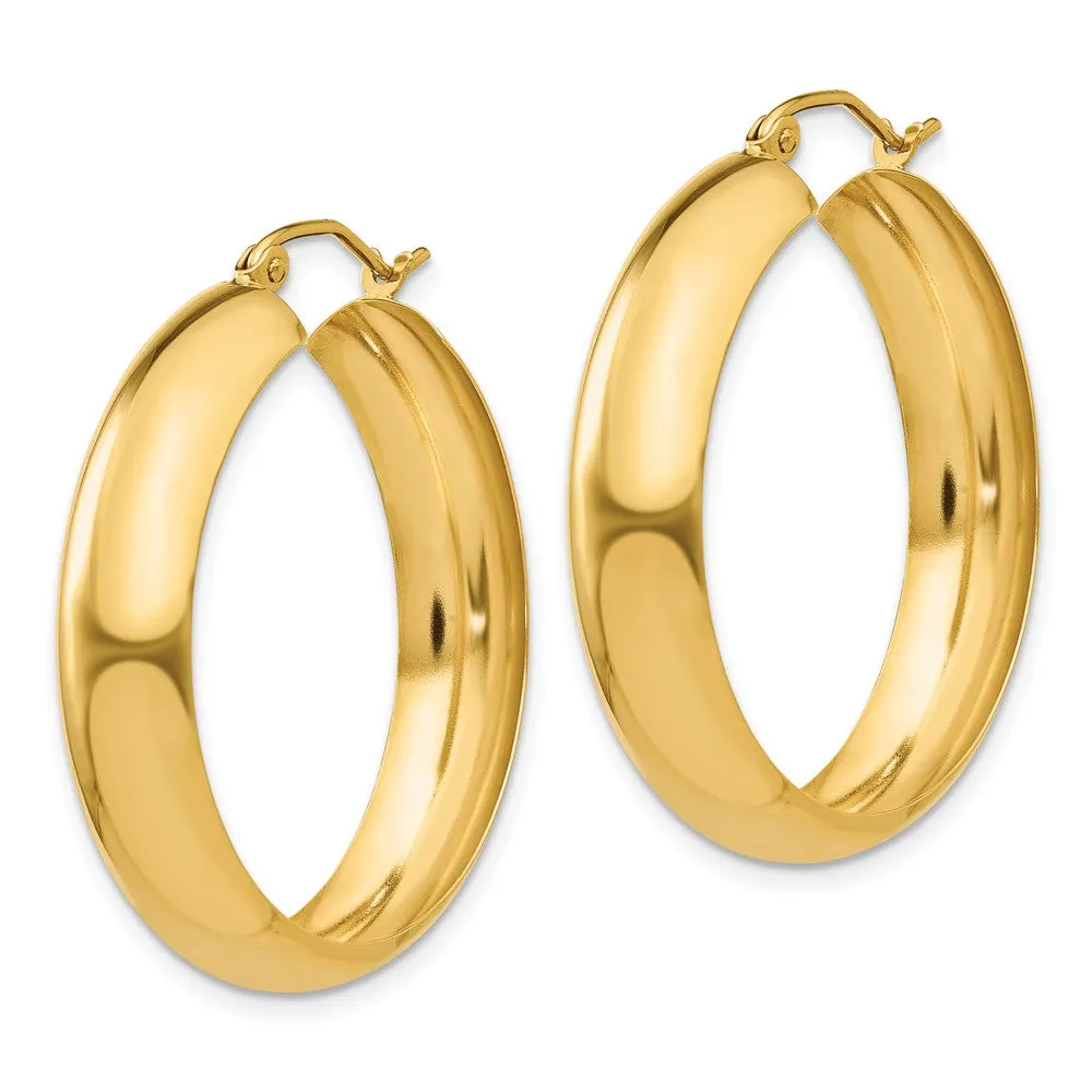 14KT Yellow Gold 18X6.75MM Hoop Earrings
