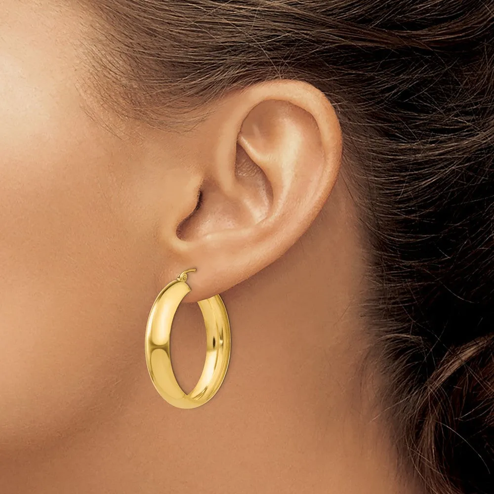 14KT Yellow Gold 18X6.75MM Hoop Earrings