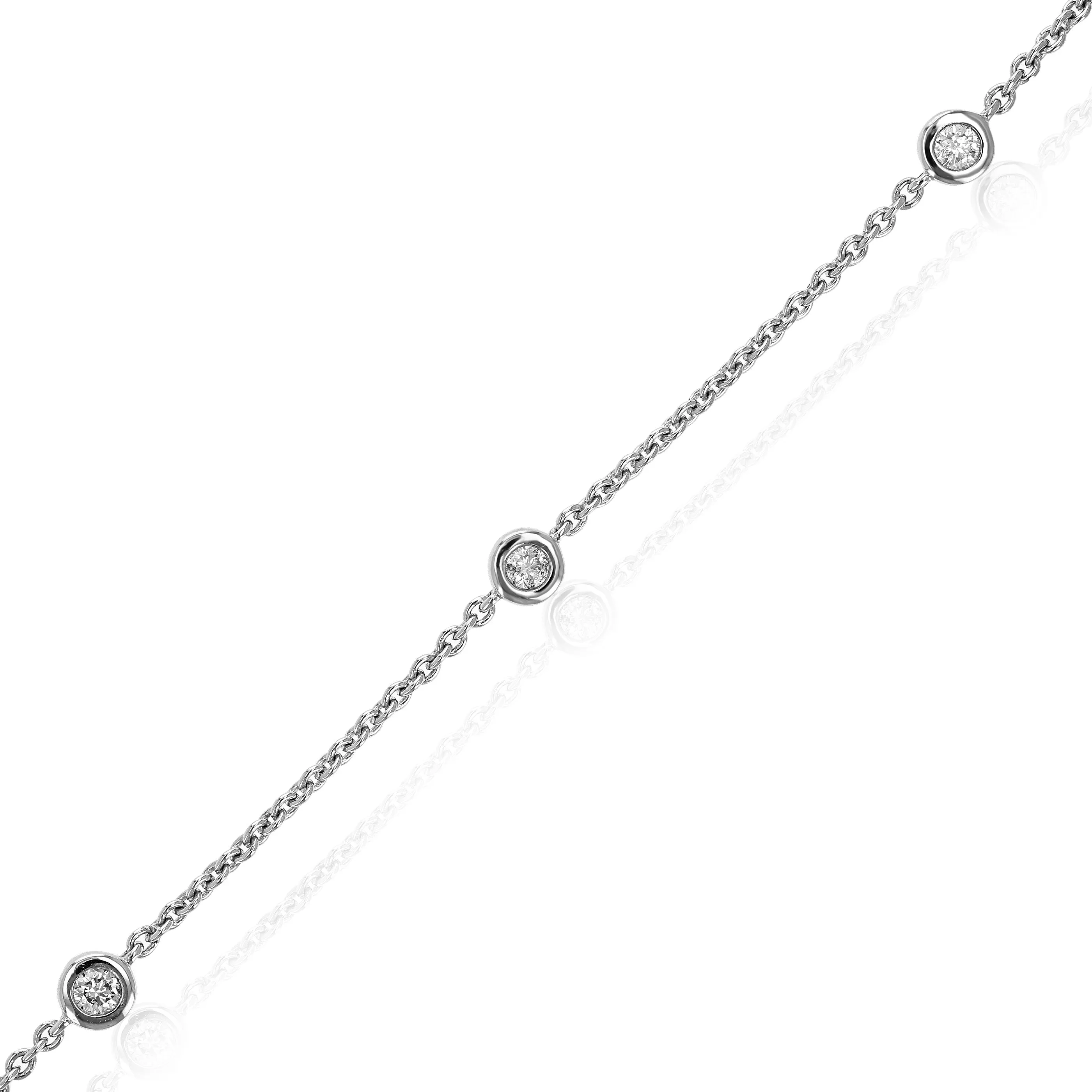 1/5 cttw Blue Diamond Classic Tennis Bracelets in 14K White Gold