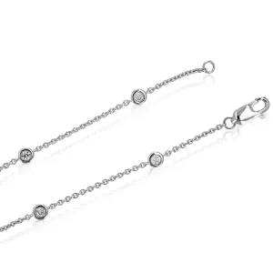 1/5 cttw Blue Diamond Classic Tennis Bracelets in 14K White Gold