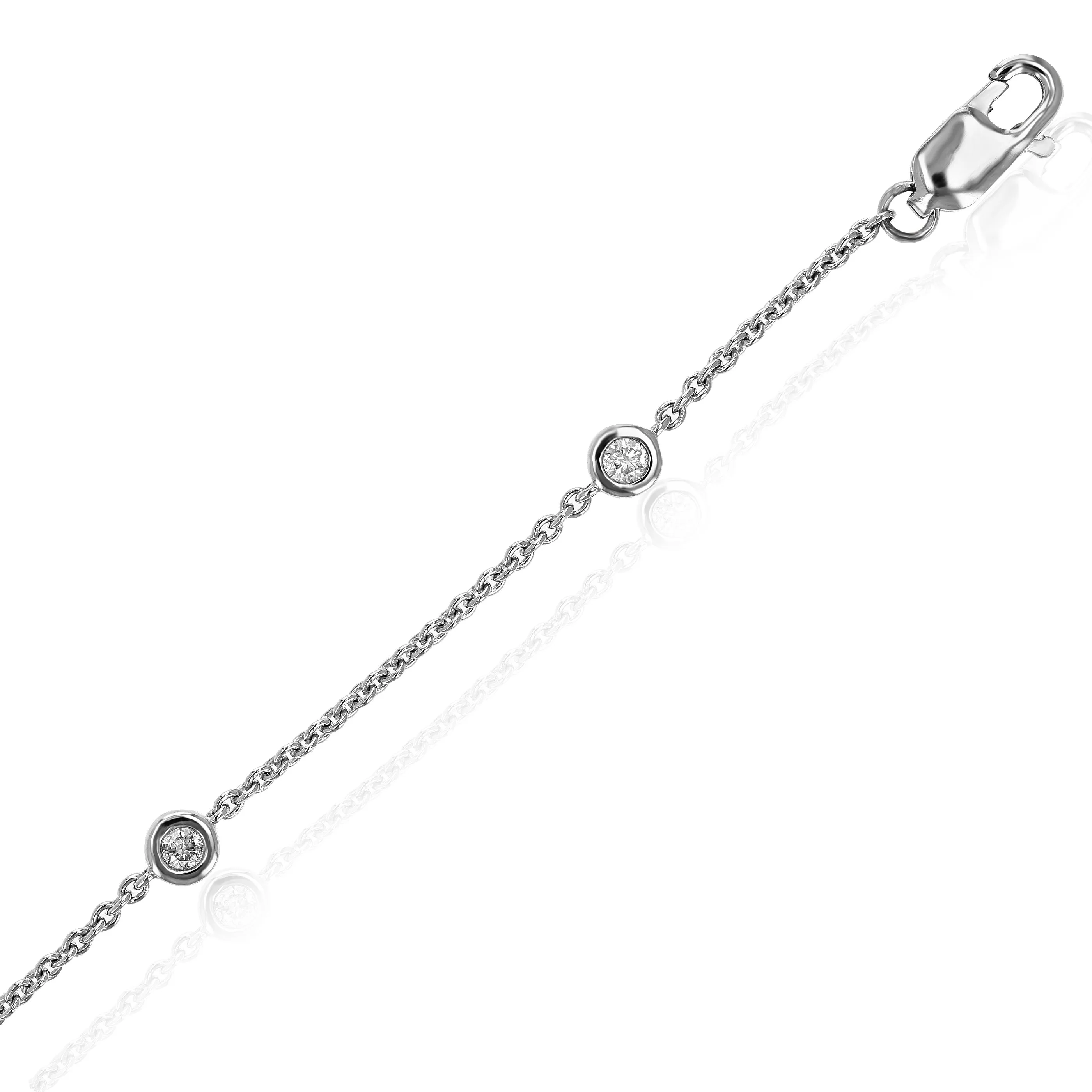 1/5 cttw Blue Diamond Classic Tennis Bracelets in 14K White Gold
