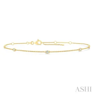 1/8 ctw Round Cut Diamond Station Bracelet in 14K Yellow Gold
