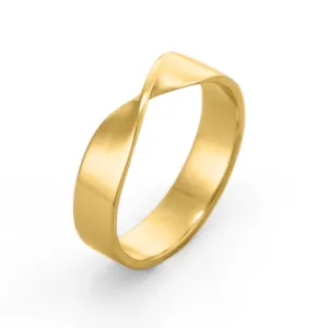 18K Gold 4mm Mobius Wedding Ring
