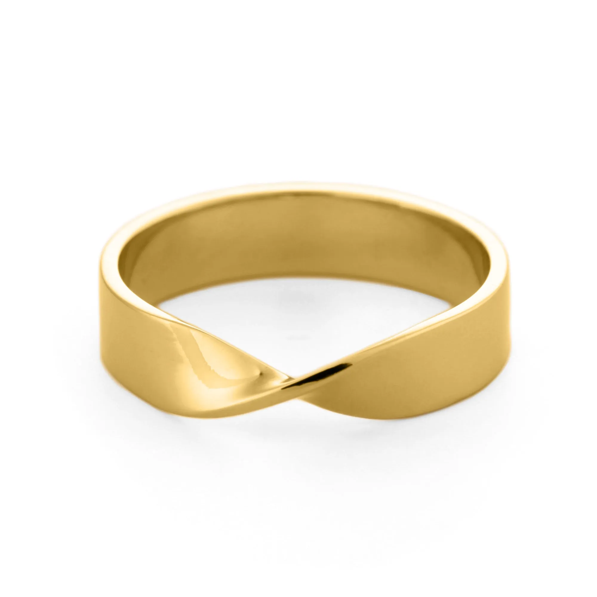 18K Gold 4mm Mobius Wedding Ring