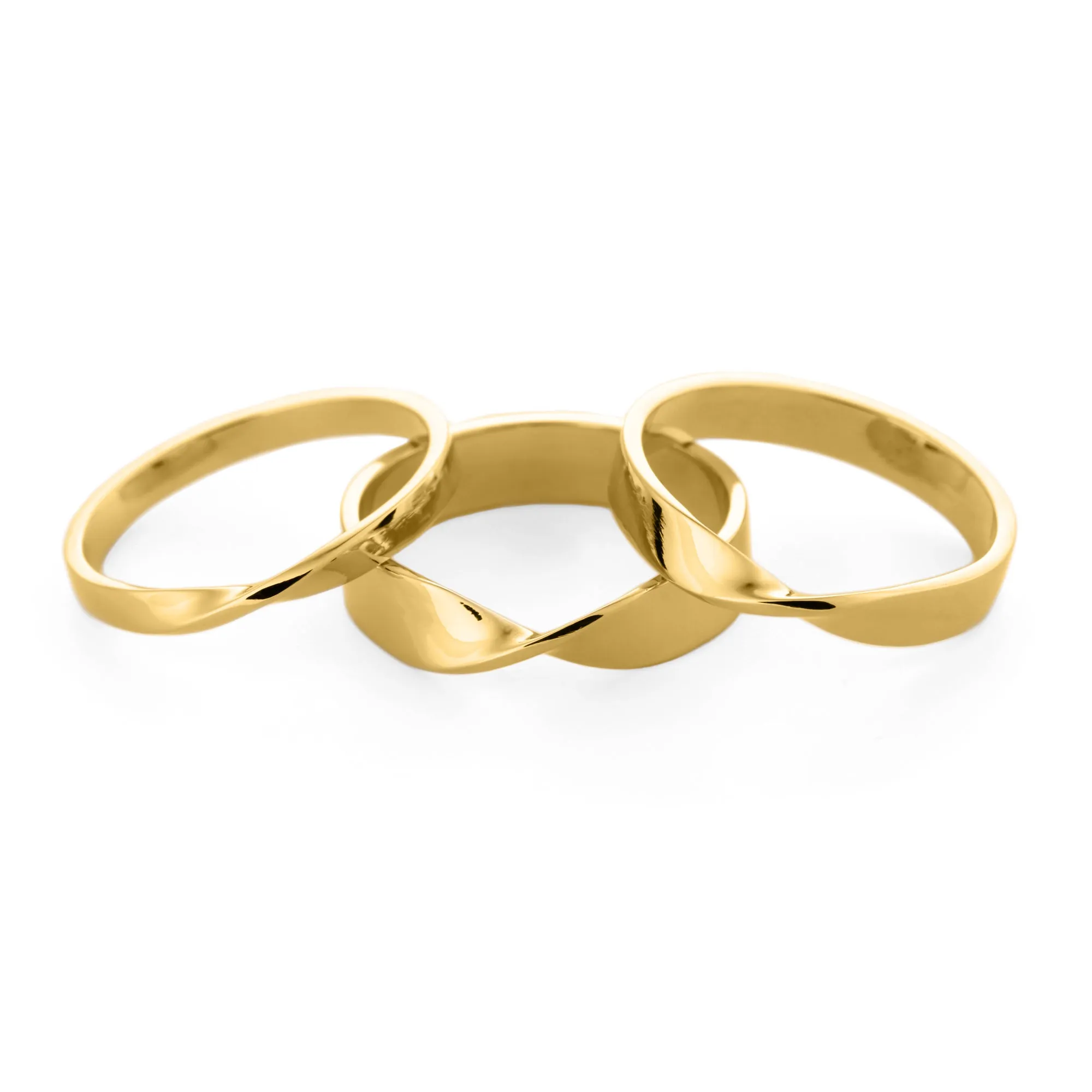 18K Gold 4mm Mobius Wedding Ring