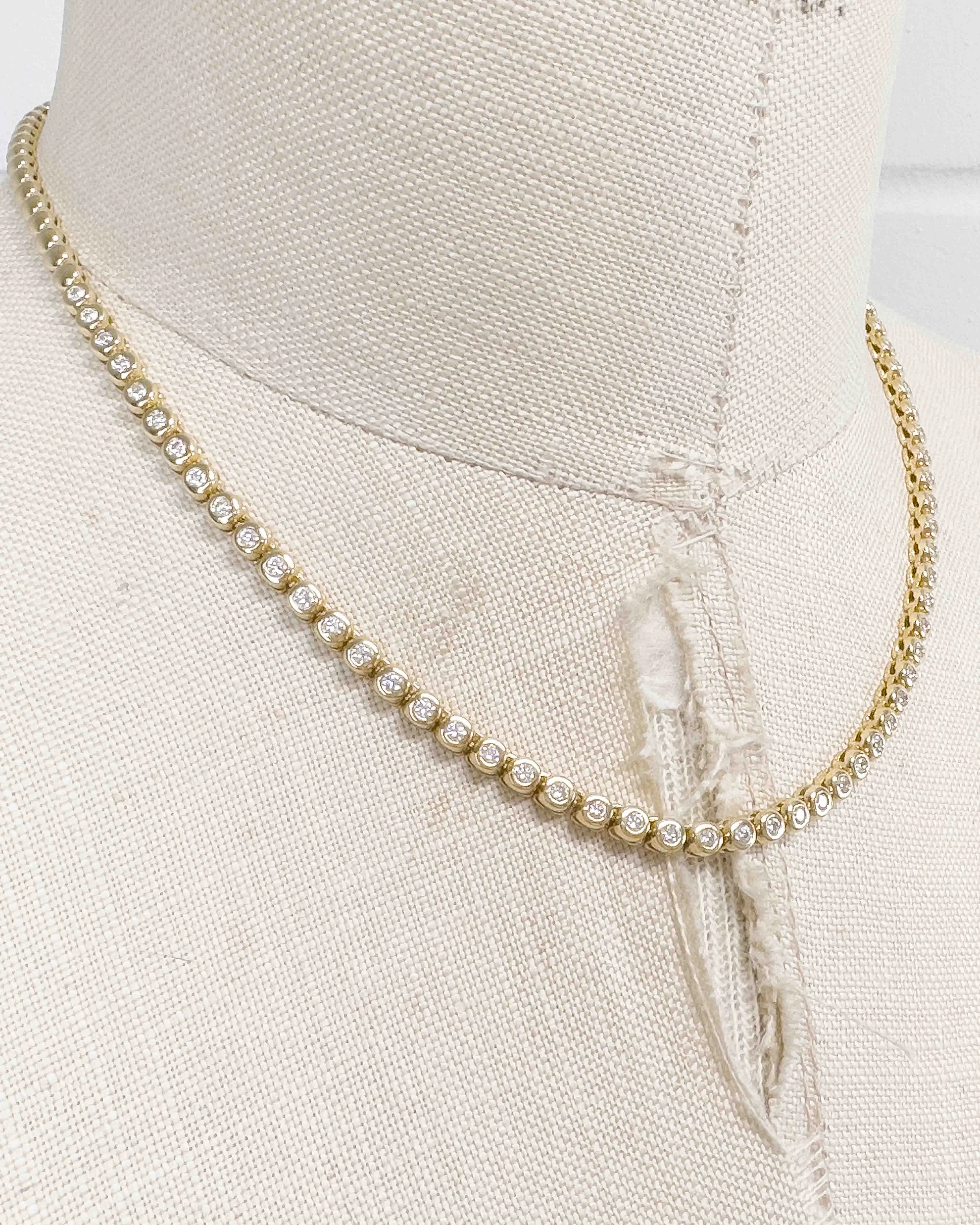 18k Gold Diamond Tennis Necklace