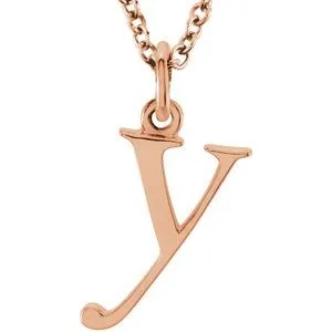 18K Rose Gold-Plated Sterling Silver Lowercase Initial y 16" Necklace