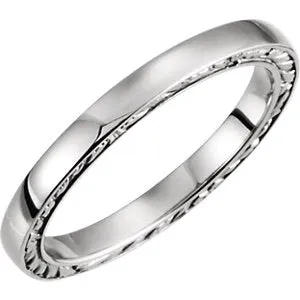 18K White Band Size 6