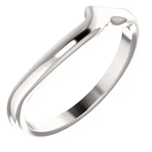 18K White Band to 6.5 & 7 mm Engagement Ring