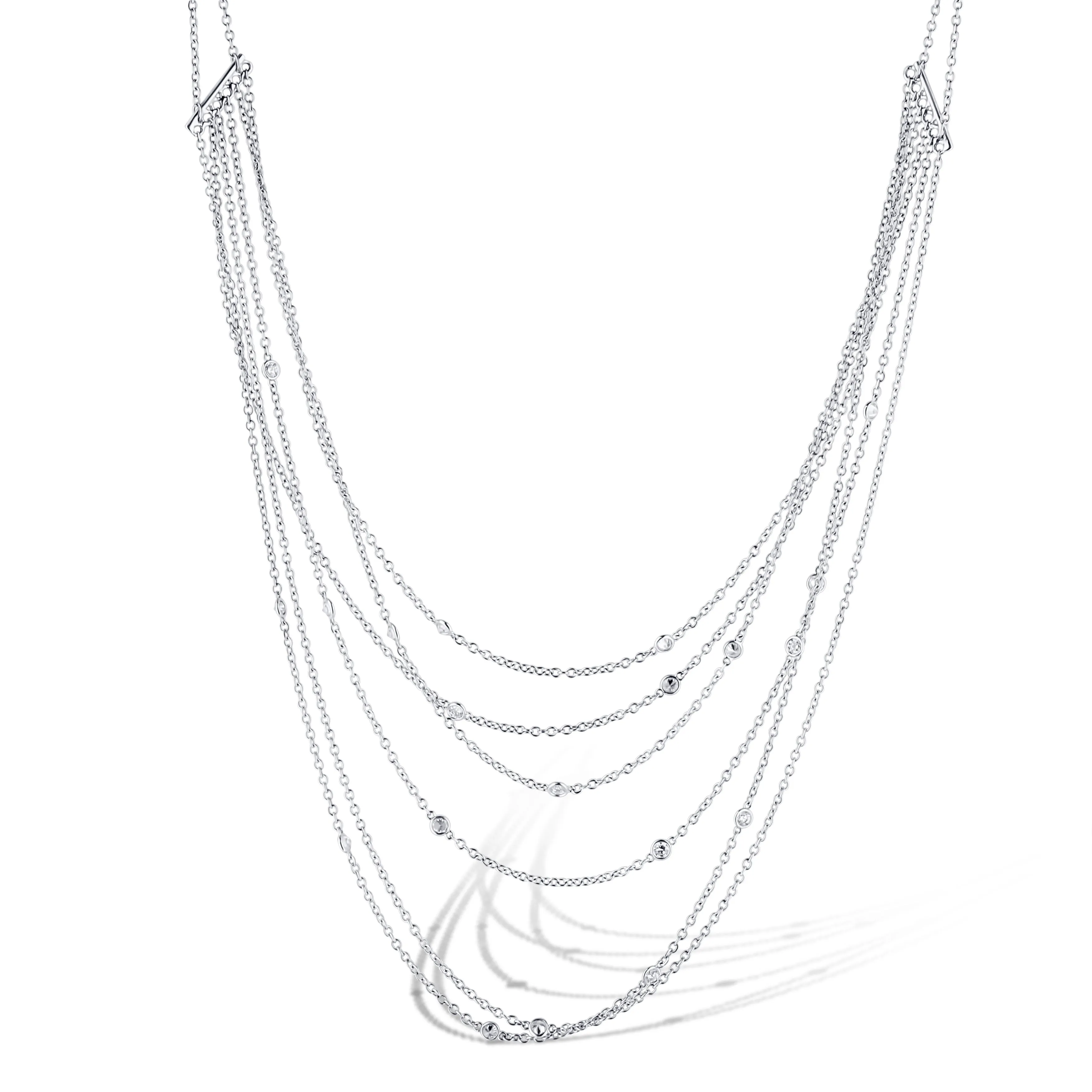 18K White Gold Diamond By The Inch Waterfall 1.95Tdw
