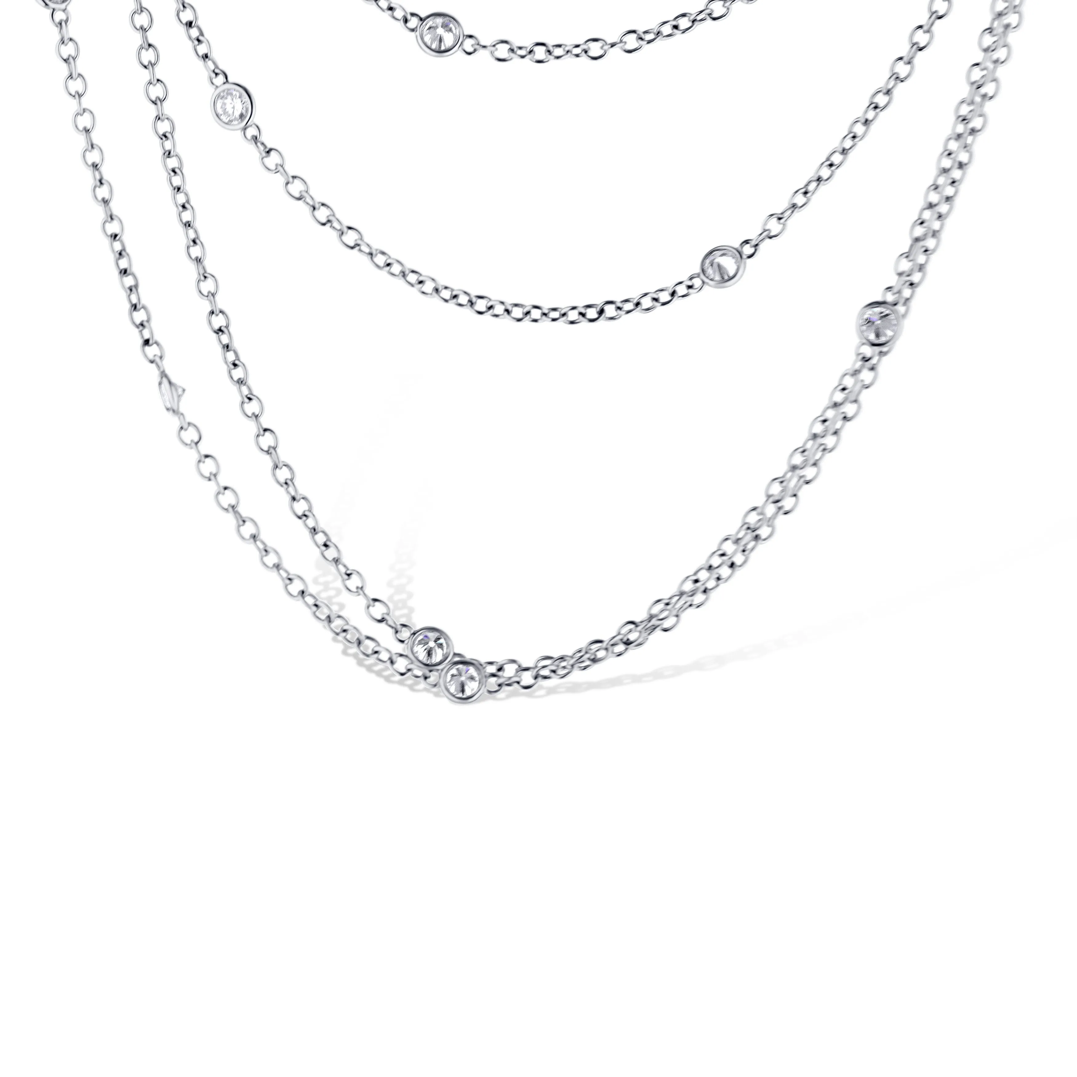 18K White Gold Diamond By The Inch Waterfall 1.95Tdw