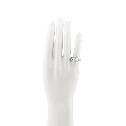 18k White Gold Round Cut Clarity Enhanced Diamond Engagement Ring with Side Stones 2.25 Ctw