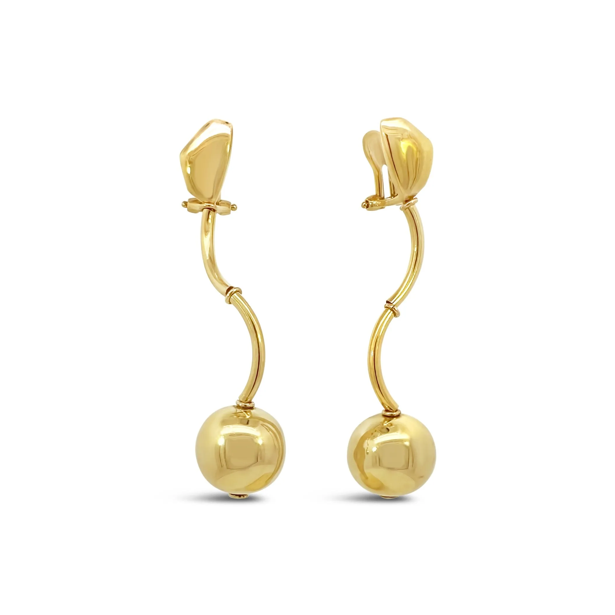 18K Yellow Gold Manfredi Estate Bubble Earrings