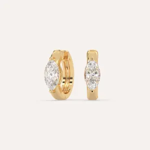 2 carat Marquise Diamond Hoop Earrings