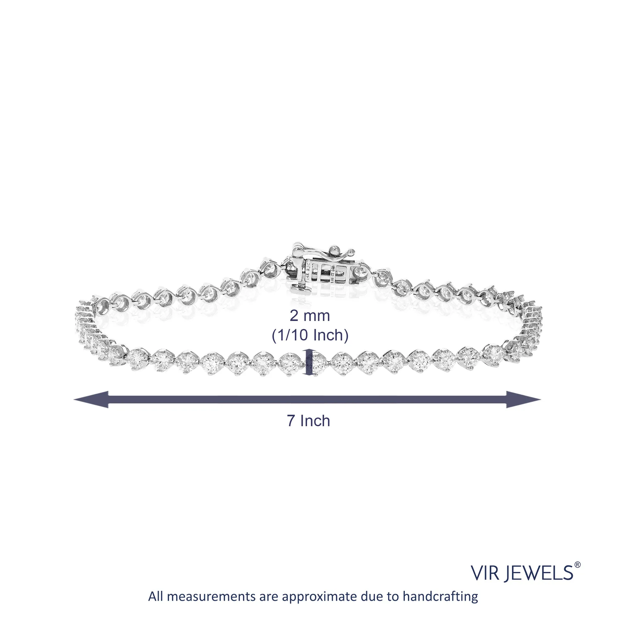 2 cttw Diamond Classic Round Tennis Bracelets in 14K White Gold
