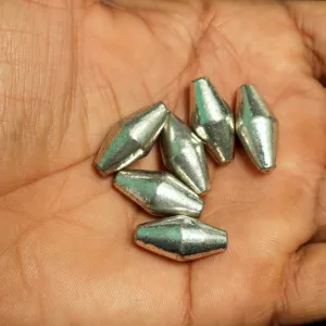 20 Pcs  20x10mm German Silver Dholki Beads