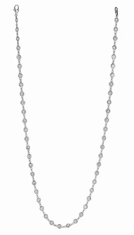 20 POINTER 18″ DIAMOND NECKLACE 14K GOLD (9.6 CTW)