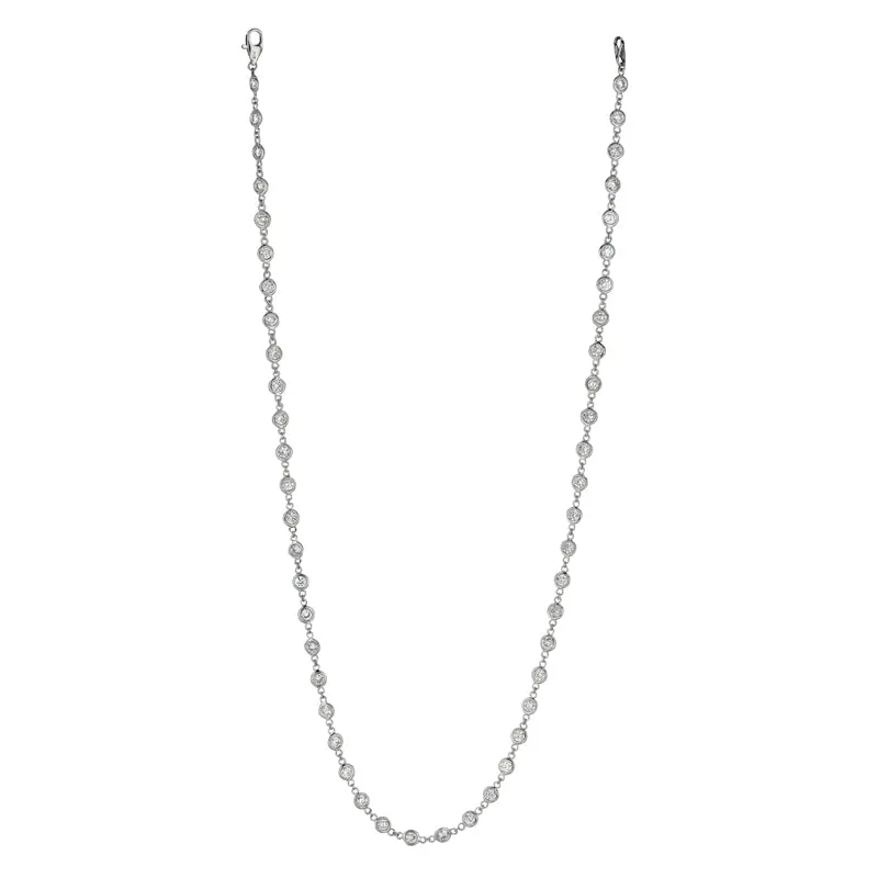 20 POINTER 18″ DIAMOND NECKLACE 14K GOLD (9.6 CTW)