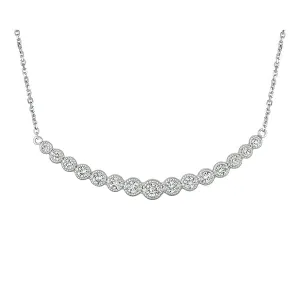 2.00 Carat Natural Diamond Bar Necklace 14K White Gold G SI 18 inches chain