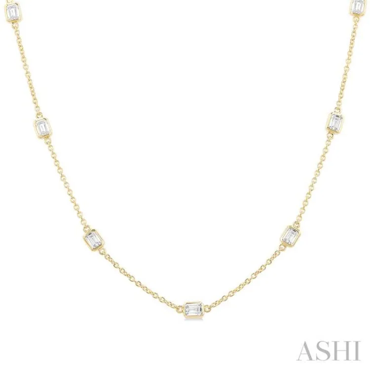2.00 ctw Emerald Cut Diamond Fashion Necklace in 14K Yellow Gold
