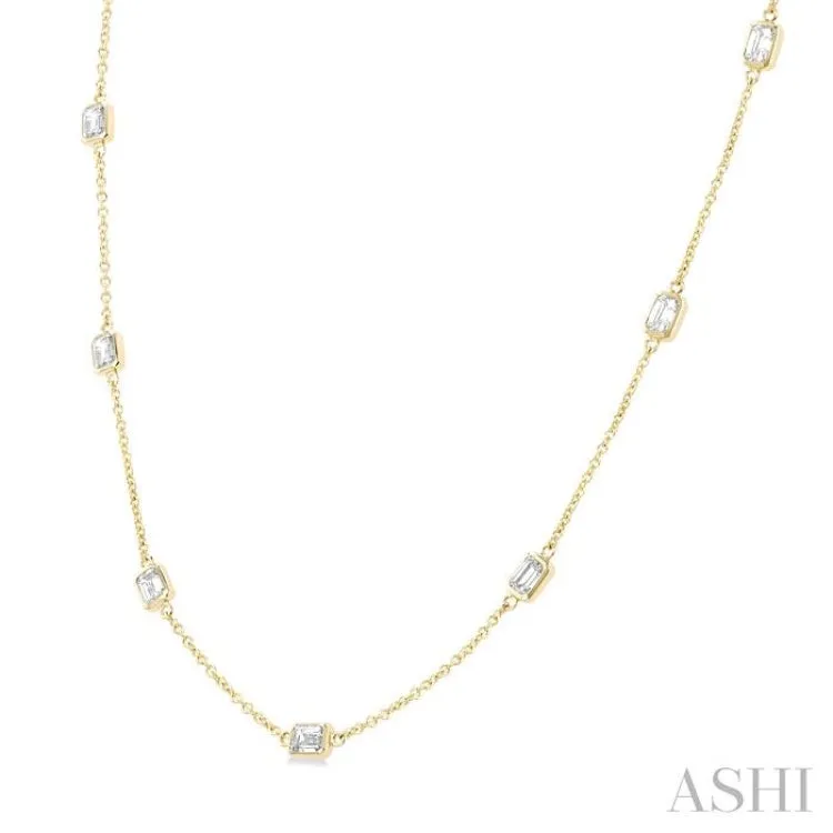 2.00 ctw Emerald Cut Diamond Fashion Necklace in 14K Yellow Gold