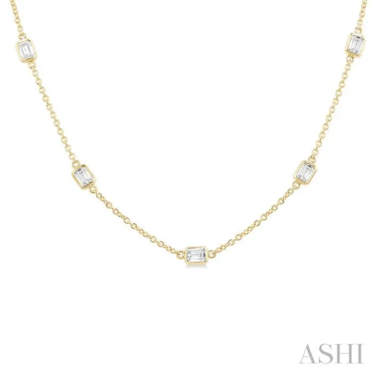 2.00 ctw Emerald Cut Diamond Fashion Necklace in 14K Yellow Gold