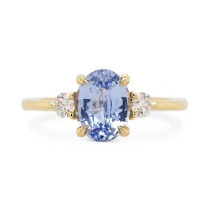 2.02ct Zara Light Blue Oval Sapphire & Diamond Engagement Ring