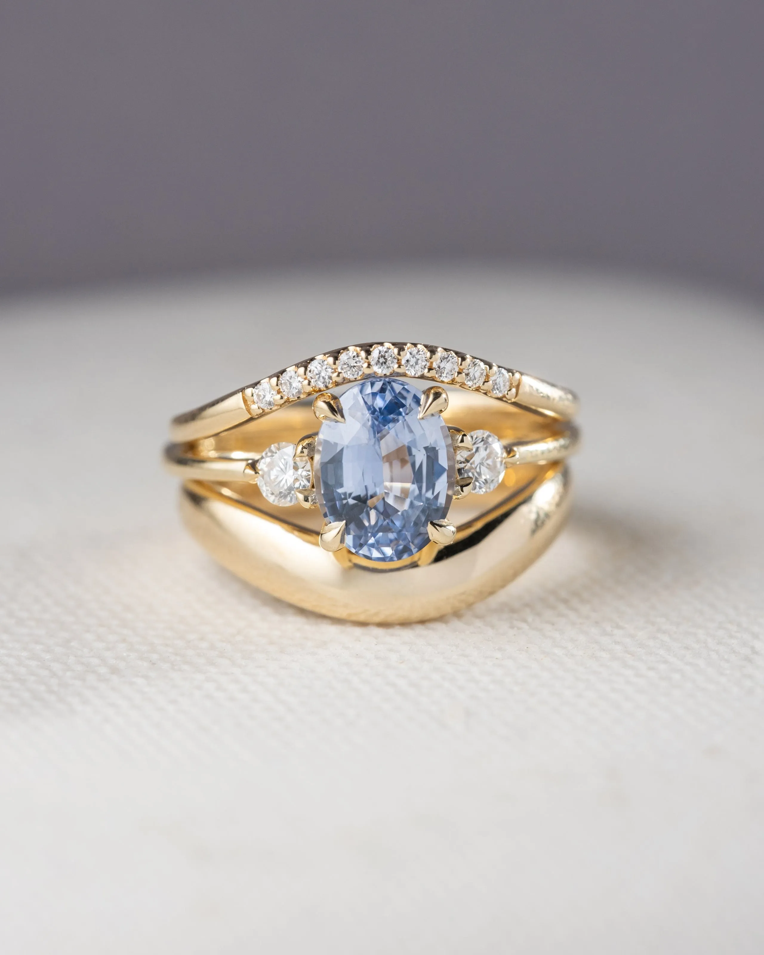 2.02ct Zara Light Blue Oval Sapphire & Diamond Engagement Ring