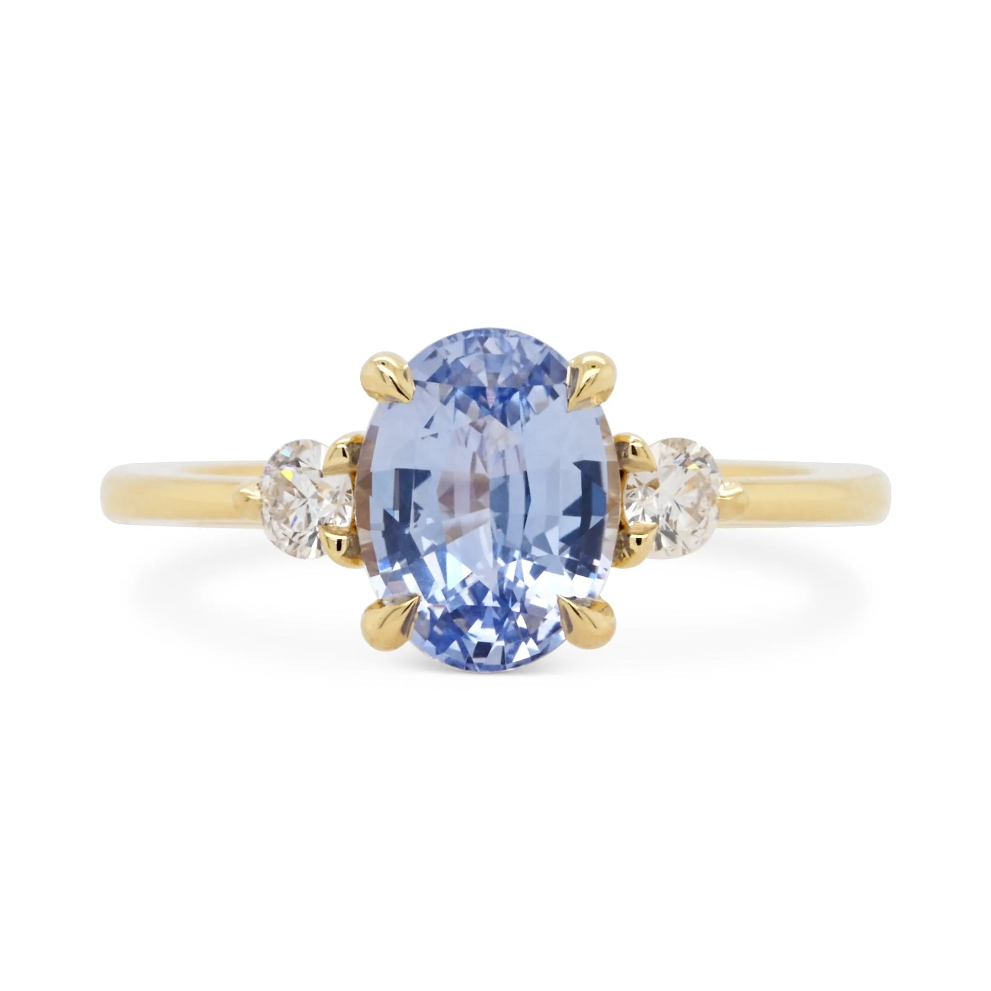 2.02ct Zara Light Blue Oval Sapphire & Diamond Engagement Ring