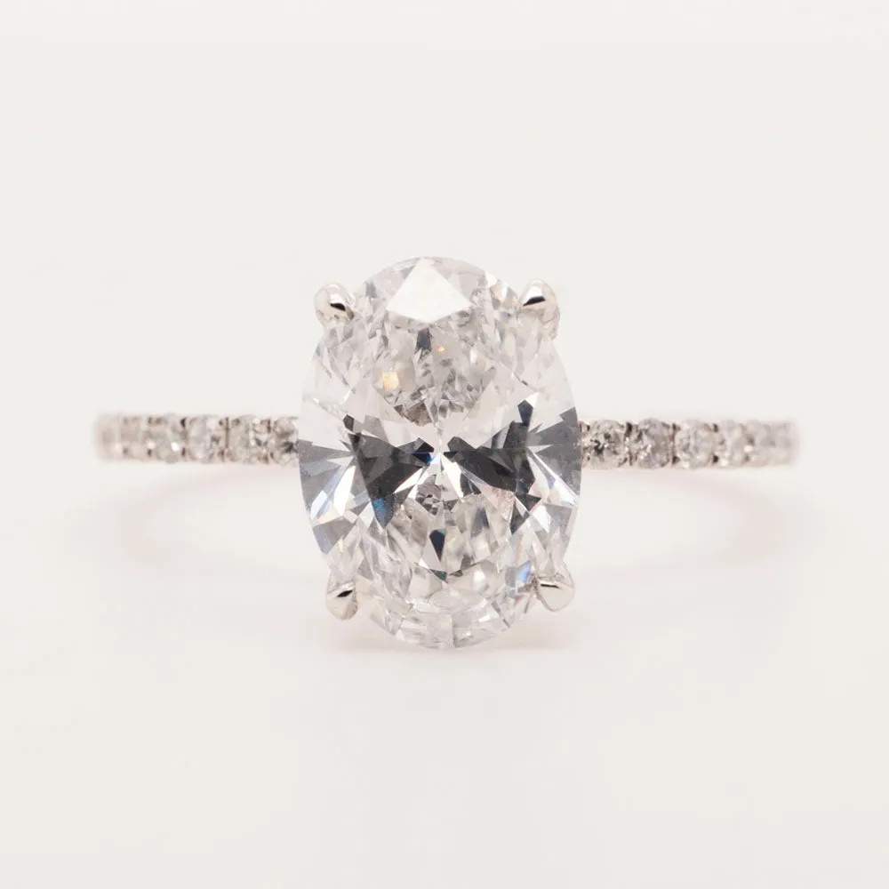 2.15 Carat Diamond Classic Engagement Ring in 14k White Gold