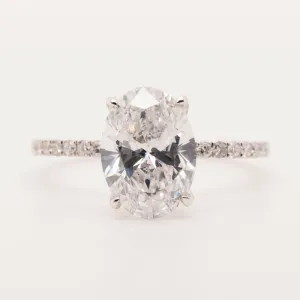 2.15 Carat Diamond Classic Engagement Ring in 14k White Gold