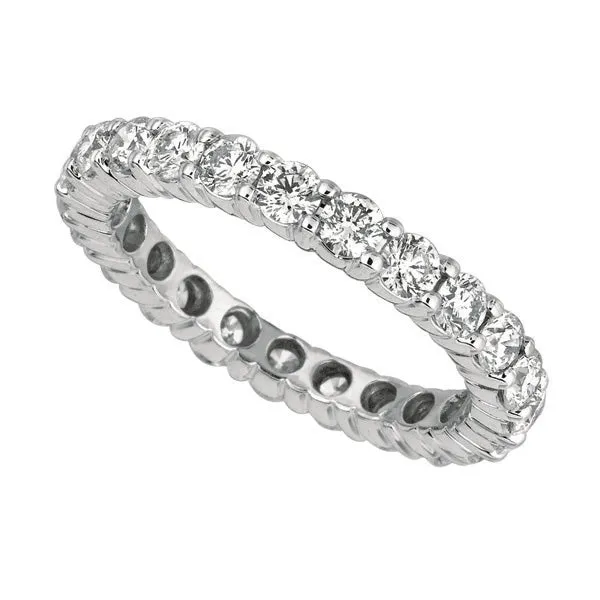 2.30 Carat Natural Diamond Eternity Band Ring G SI 14K White Gold 23 stones