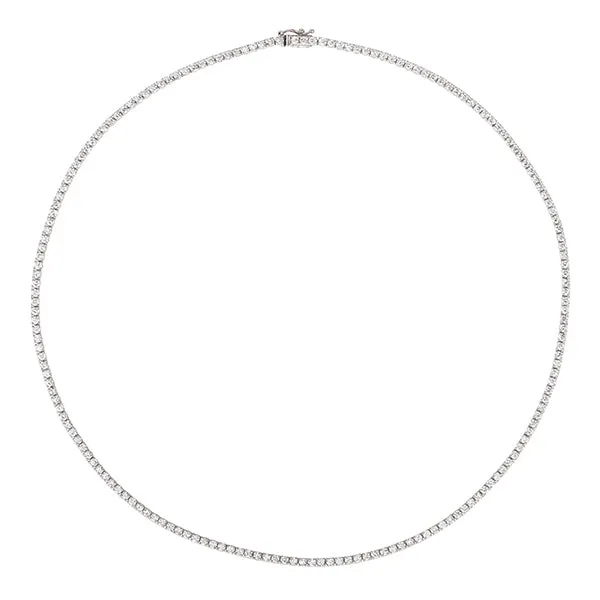2.50 CARAT NATURAL DIAMOND TENNIS NECKLACE G SI 14K GOLD 16 INCHES