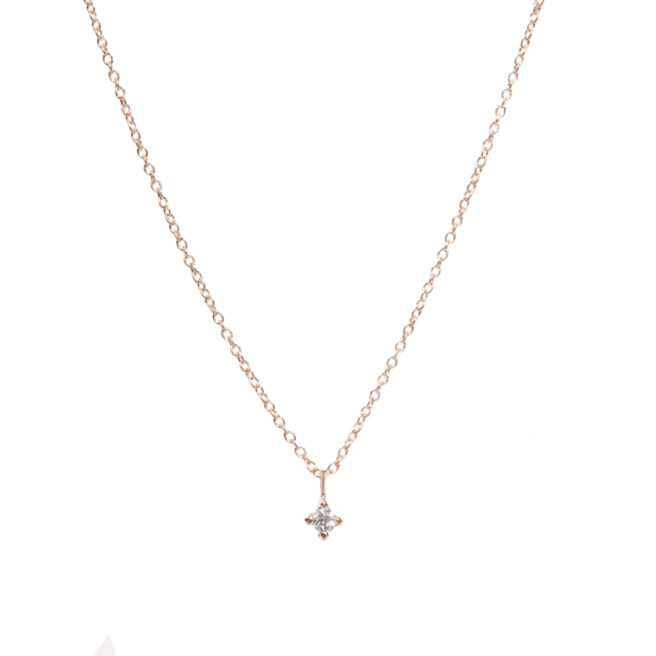2mm Diamond Pendant Necklace