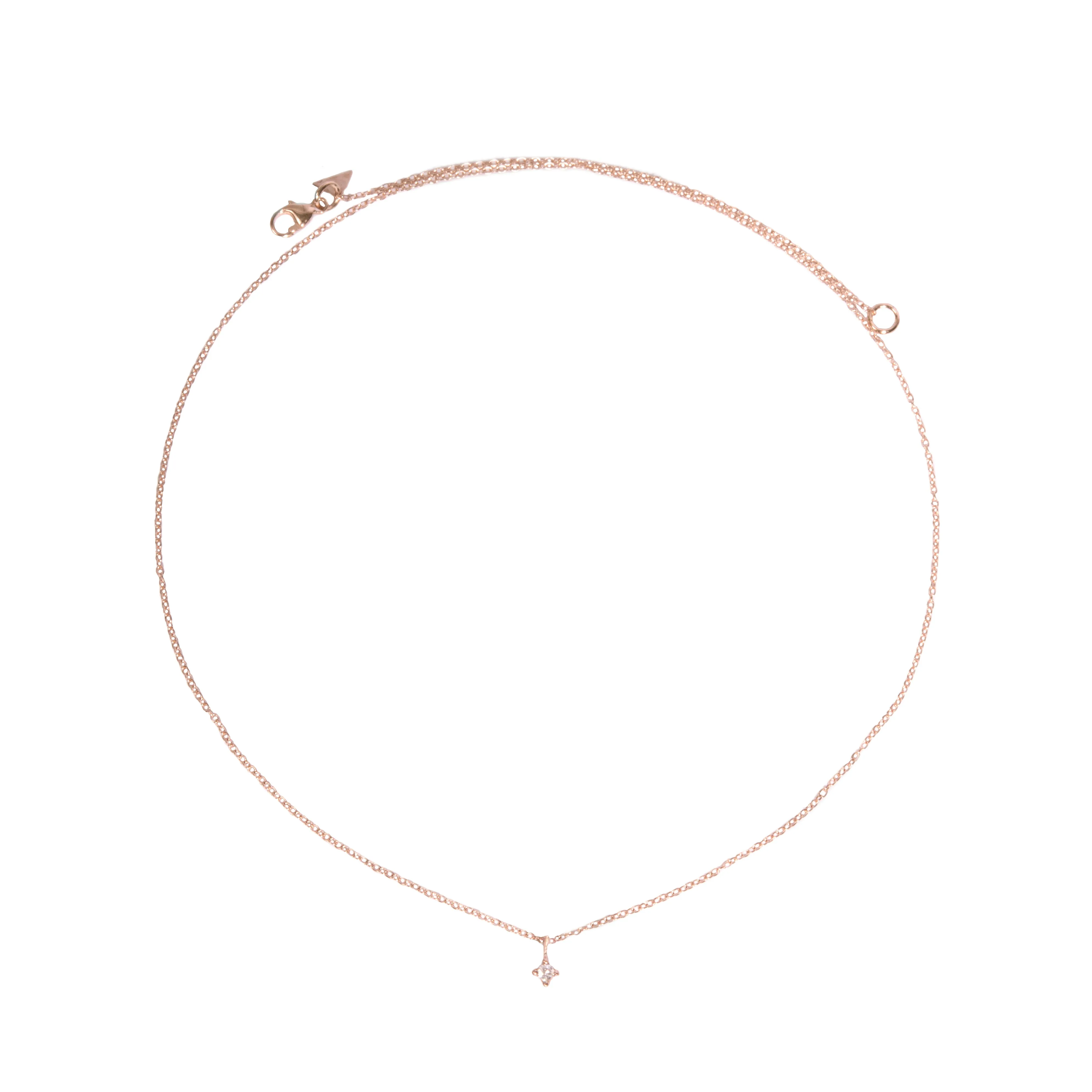 2mm Diamond Pendant Necklace