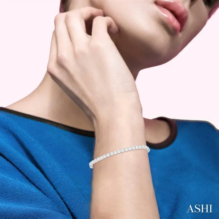 3 ctw Round Cut Lovebright Diamond Tennis Bracelet in 14K White Gold