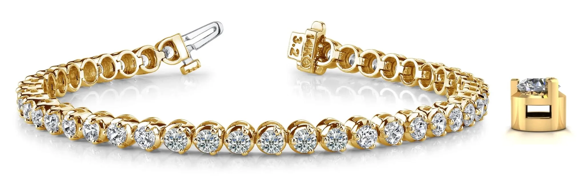 3 Prong Dreams Lab-Grown Diamond Tennis Bracelet with 2.11 ct.(finished) 2mm