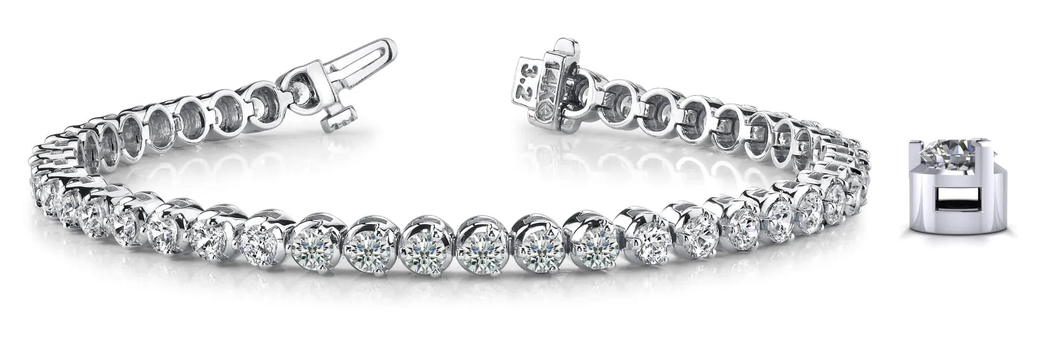 3 Prong Dreams Lab-Grown Diamond Tennis Bracelet with 2.11 ct.(finished) 2mm