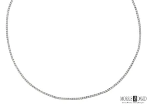 3.00 CARAT NATURAL DIAMOND TENNIS NECKLACE G SI 14K GOLD 16 INCHES