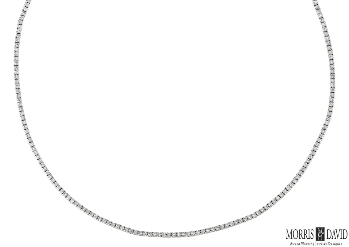 3.00 CARAT NATURAL DIAMOND TENNIS NECKLACE G SI 14K GOLD 16 INCHES