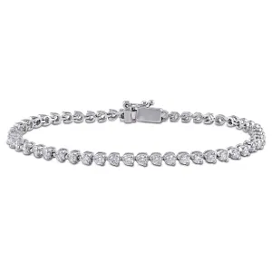 3.06 CT Diamond TW Tennis Bracelet 14k Gold White GH SI Length (inches): 7