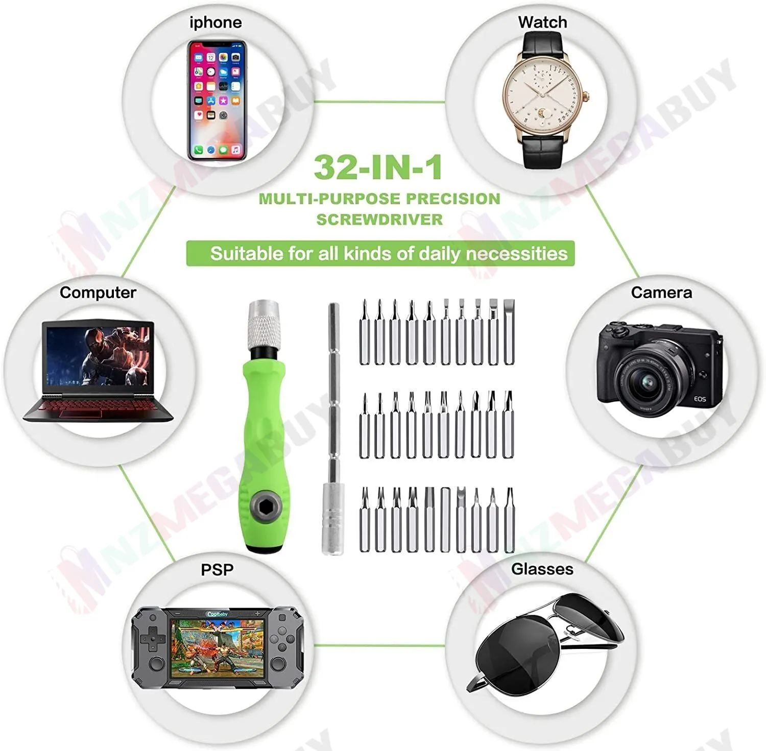 32 in 1 Screwdriver Repair Tool Set For iPhone Cell Phone Tablet PC