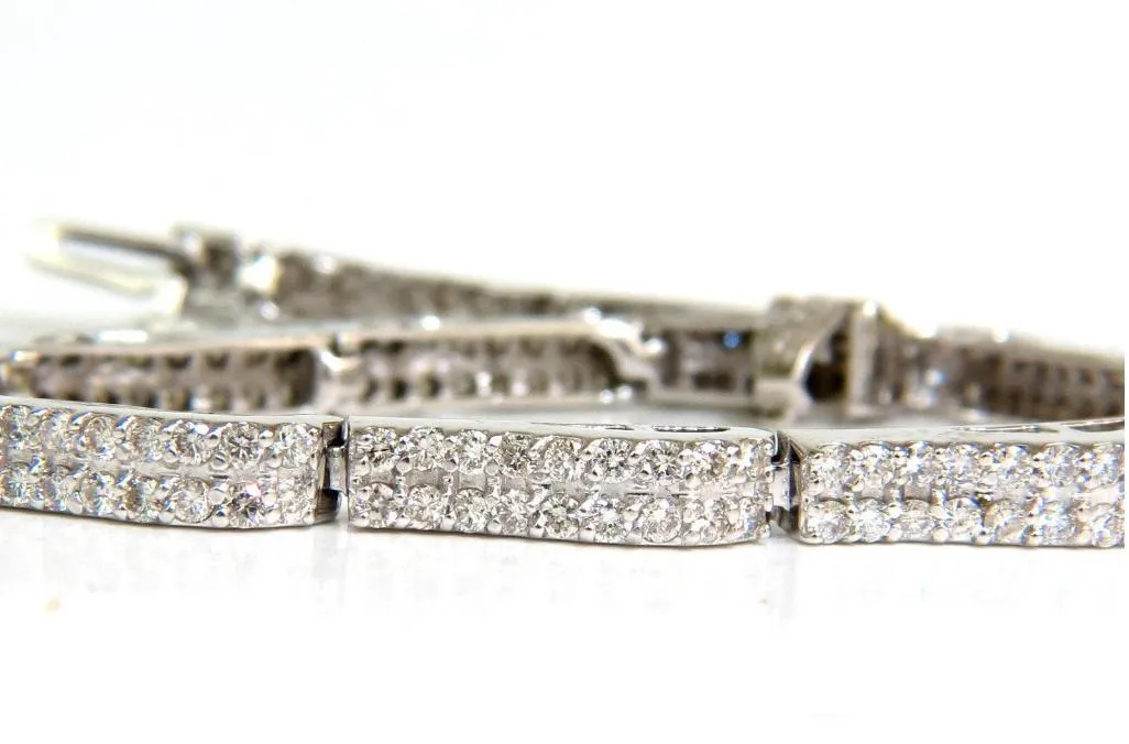 3.50 Carat Diamonds Deco Wave Link Tennis Bracelet 14 Karat White Gold 12571