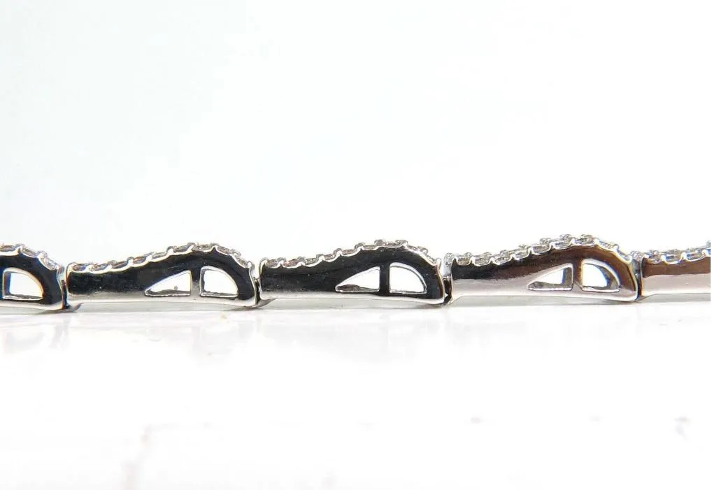 3.50 Carat Diamonds Deco Wave Link Tennis Bracelet 14 Karat White Gold 12571