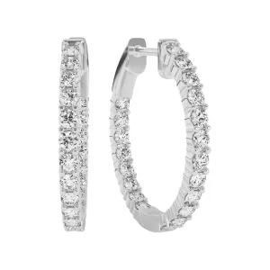 3ctw Lab Grown Diamond In & Out Hoop Earrings