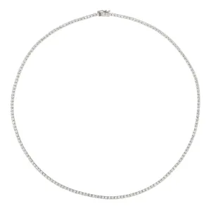 4.00 Carat Natural Diamond Tennis Necklace G SI 14K White Gold 16 inches