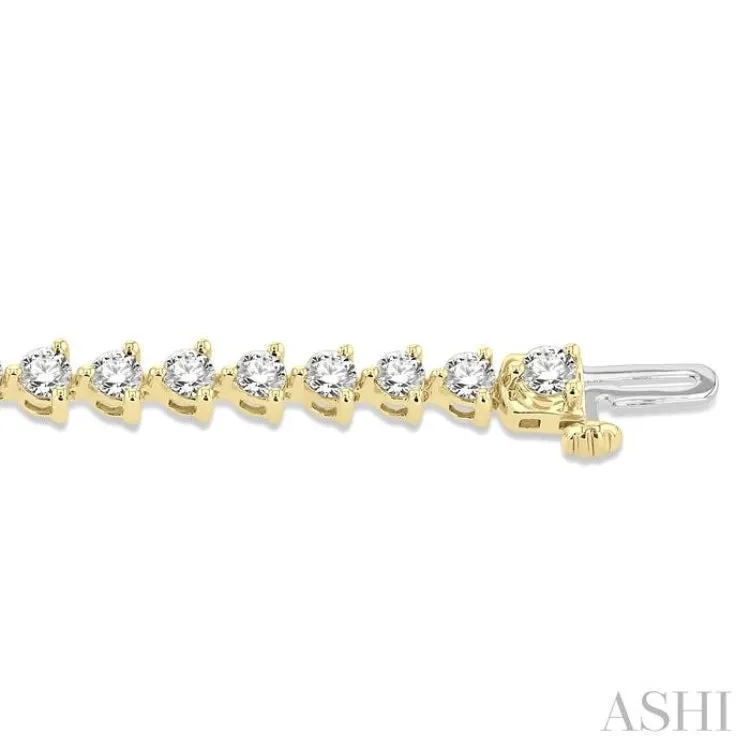 4.00CT RDDM 3 PRONG BRACELET YG 14K-G*