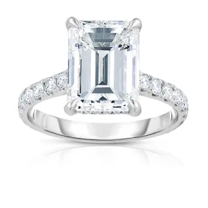 4.13CT EMERALD CUT ENGAGEMENT RING